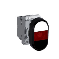 ABB MPDIFRWB420 Illuminated Double Pushbutton Kit Flush/Flush Red White/Black 110VAC/DC 2NO LED Block