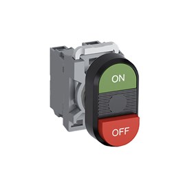 ABB MPDNEBGRO20 Non-Illuminated Double Pushbutton Kit Flush/Extended On/Off Green/Red 2NO