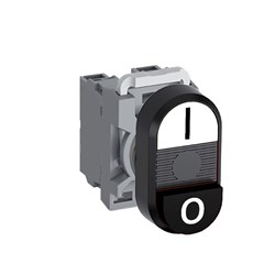 ABB MPDNEBWBI20 Non-Illuminated Double Pushbutton Kit Flush/Extended I/O White/Black 2NO