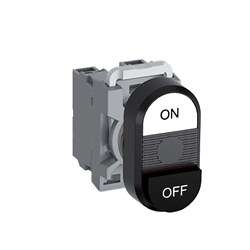 ABB MPDNEBWBO20 Non-Illuminated Double Pushbutton Kit Flush/Extended On/Off White/Black 2NO