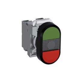 ABB MPDNFBGR11 Non-Illuminated Double Pushbutton Kit Flush/Flush Green/Red 1NO+1NC