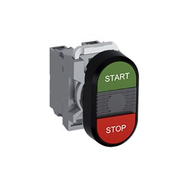 ABB MPDNFBGRS20 Non-Illuminated Double Pushbutton Kit Flush/Flush Start/Stop Green/Red 2NO