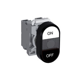 ABB MPDNFBWBO20 Non-Illuminated Double Pushbutton Kit Flush/Flush On/Off White/Black 2NO