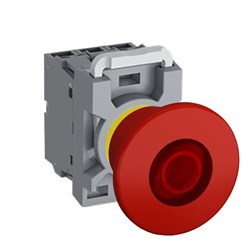 ABB MPEI6P111 Emergency Stop Pushbutton Kit Illuminated 1NO+1NC Red Pull Plastic 24VAC/DC