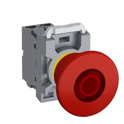 ABB MPEI6P201 Emergency Stop Pushbutton Kit Illuminated 1NC Red Pull Plastic 110-130VAC