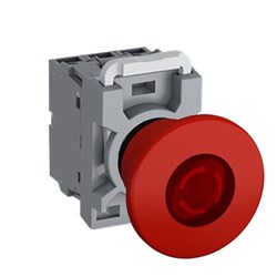 ABB MPEI6T302 Emergency Stop Pushbutton Kit Illuminated 2NC Red Plastic 220VDC