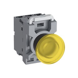 ABB MPMI4Y211 Illuminated Pushbutton Kit 40mm Momentary Yellow 110-130VAC/DC 1NO+1NC
