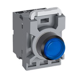 ABB MPPIELA411 Illuminated Pushbutton Kit 22mm Extended Maintained Blue 230VAC/DC 1NO+1NC