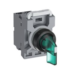 ABB MPS2ILAACG601 Selector Switch Kit Green 220VDC 2Position 1NC Illuminated Maintained Long Handle Plastic