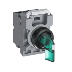 ABB MPS2ILAACG702 Selector Switch Kit Green 230VAC 2Position 2NC Illuminated Maintained Long Handle Plastic