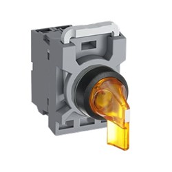 ABB MPS2ILAACY101 Selector Switch Kit Yellow 24VAC/DC 2Position 1NC Illuminated Maintained Long Handle Plastic