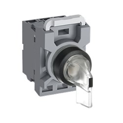 ABB MPS2ILOCBC020 Selector Switch Kit Clear 12VDC 2Position 2NO Illuminated Momentary Long Handle Plastic