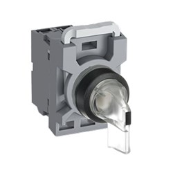 ABB MPS2ILOCBC101 Selector Switch Kit Clear 24VAC/DC 2Position 1NC Illuminated Momentary Long Handle Plastic