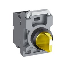 ABB MPS2ISAACY610 Selector Switch Kit Yellow 220VDC 2Position 1NO Illuminated Maintained Short Handle Plastic A C