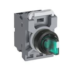 ABB MPS2ISABCG611 Selector Switch Kit Green 220VDC 2Position 1NO+1NC Illuminated Maintained Short Handle Plastic