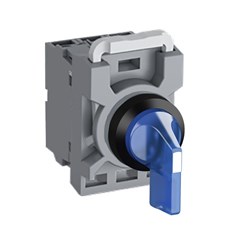 ABB MPS3ILAABCL602 Selector Switch Kit Blue 220VDC 3Position 2NC Illuminated Maintained Long Handle Plastic
