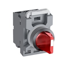 ABB MPS3ISOACBR720 Selector Switch Kit Red 230VAC 3Position 2NO Illuminated Momentary Short Handle Plastic