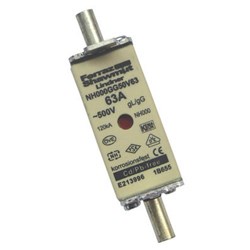 Mersen NHG00-063 Blade Type Fuse Link 63A 500VAC NH000 20.8mm 120kA For: 00 Bases and Disconnects