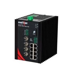 Red Lion NT24K-12SFP-DM4-POE PoE Managed Industrial Ethernet Switch 22-49VDC DIN Rail Mount