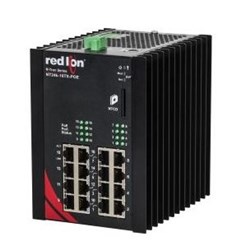 Red Lion NT24K-16TX-POE PoE Managed Industrial Ethernet Switch 22-49VDC DIN Rail Mount