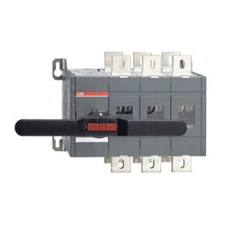 ABB OT1000E03CP Changeover Switch IP20 1000A 3 415VAC Pistol Handle 4-Hole Front Mount