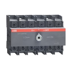 ABB OT125F3CK-K Changeover Switch 125A 750VAC/DC IP20 Front DIN Rail Mount 3P-3P-P