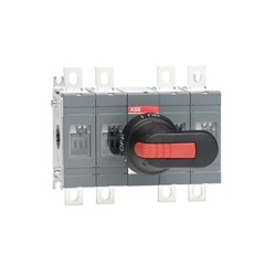 ABB OT160EV22P Base Mount Switch with Handle and Shaft IP00 200A 4-P 1000VAC Main Circuit Black Base Mount