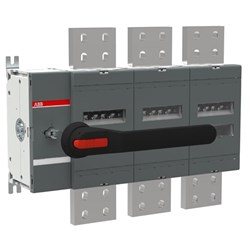 ABB OT3200E03P Disconnector Switch IP65 3200A 3 1000VAC Black Pistol Handle Base Mount