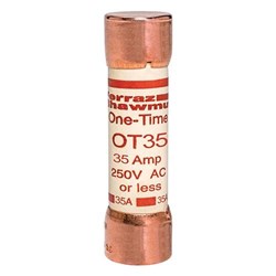 Mersen OT35 Fast-Acting General Purpose Fuse 35A 250VAC/DC Class K5 0.81 in Dia x 3 in L Ferrule Terminal