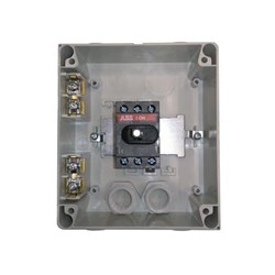 ABB OTP25B3M Enclosed Disconnector Switch Plastic IP65 11A 3-P 750VAC Black Selector Handle