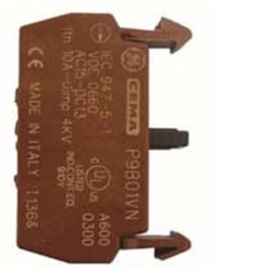 ABB P9B01VN Single Contact Block Brown 1NC Front Mount For: 3 and 5Position Holder
