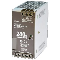 IDEC PS5R-VG24 Switching Power Supply 100-240VAC 24VDC 2.7A 1.2A 240 Watt DIN Rail Mount IP20