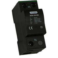 Novaris SGN-100-255 Spark Gap Arrester 50kA 255VAC Shunt 36mm W 91mm D 67mm H Thermoplastic Textured Black IP20