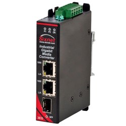 Red Lion SLX-3EG-1SFP Unmanaged Industrial Gigabit Media Converter Sixnet Networking (1) Copper (1) Fibre -Port