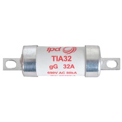 IPD TIA32 Fuse Link 32A 690VAC Offset Slotted Bolted Tag BS88/A2 Fuse 80kA 73mm gG