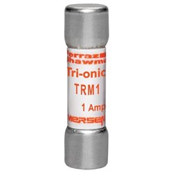 Mersen TRM1 Time Delay Midget Fuse 1A 250VAC 10mm Dia 38mm L 100kA Ferrule 10 in Dia x 38mm L Clip Mount