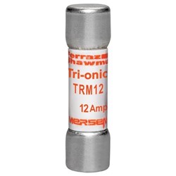 Mersen TRM12 Time Delay Midget Fuse 12A 250VAC 10mm Dia 38mm L 100kA Ferrule 10 in Dia x 38mm L Clip Mount