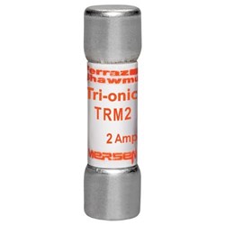 Mersen TRM2 Time Delay Midget Fuse 2A 250VAC 10mm Dia 38mm L 100kA Ferrule 10 in Dia x 38mm L Clip Mount