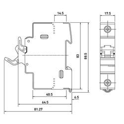 Mersen CUS101 Compact Fuse Holder 32A 1-P 1000VDC DIN Rail Mount 10sq-mm Cable Entry 10mm Dia x 38mm L Fuse