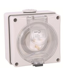 IPD W66AI310 Appliance Inlet 3 Flat-Pin 1-Ph 10A 250VAC/DC IP66 Polycarbonate For: W66AI310