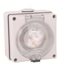 IPD W66AI315 Appliance Inlet 3 Flat-Pin 1-Ph 15A 250VAC/DC IP66 Polycarbonate For: W66AI315