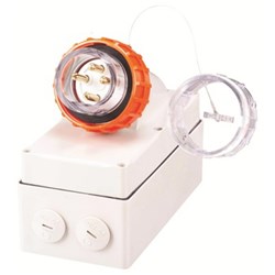 IPD W66AI450 Appliance Inlet 4 Round-Pin 3-Ph 50A 500VAC/DC IP66 Polycarbonate