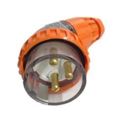 IPD W66AP332 Angled Plug 3 Round-Pin 1-Ph 32A 250VAC/DC IP66 Polycarbonate