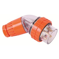 IPD W66AP410 Angled Plug 4 Round-Pin 3-Ph 10A 500VAC/DC IP66 Polycarbonate