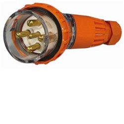 IPD W66AP532 Angled Plug 5 Round-Pin 3-Ph 32A 500VAC/DC IP66 Polycarbonate