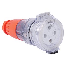 IPD W66ES450 Extension Socket 4 Round-Pin 3-Ph 50A 500VAC/DC IP66 Polycarbonate