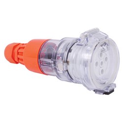 IPD W66ES520 Extension Socket 5 Round-Pin 3-Ph 20A 500VAC/DC IP66 Polycarbonate
