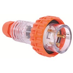 IPD W66SP320 Straight Plug 3 Round-Pin 1-Ph 20A 250VAC/DC IP66 Polycarbonate
