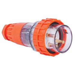 IPD W66SP332 Straight Plug 3 Round-Pin 1-Ph 32A 250VAC/DC IP66 Polycarbonate