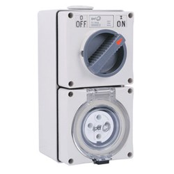 IPD W66SS510 Switched Outlet 3-P 5 Round-Pin 3-Ph 10A 500VAC/DC IP66 Polycarbonate